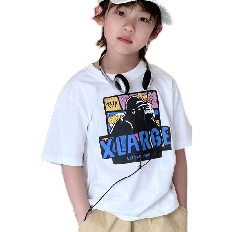 【100-160cm】個性的なデザイン 韓国 子供 男の子 プリント トップス