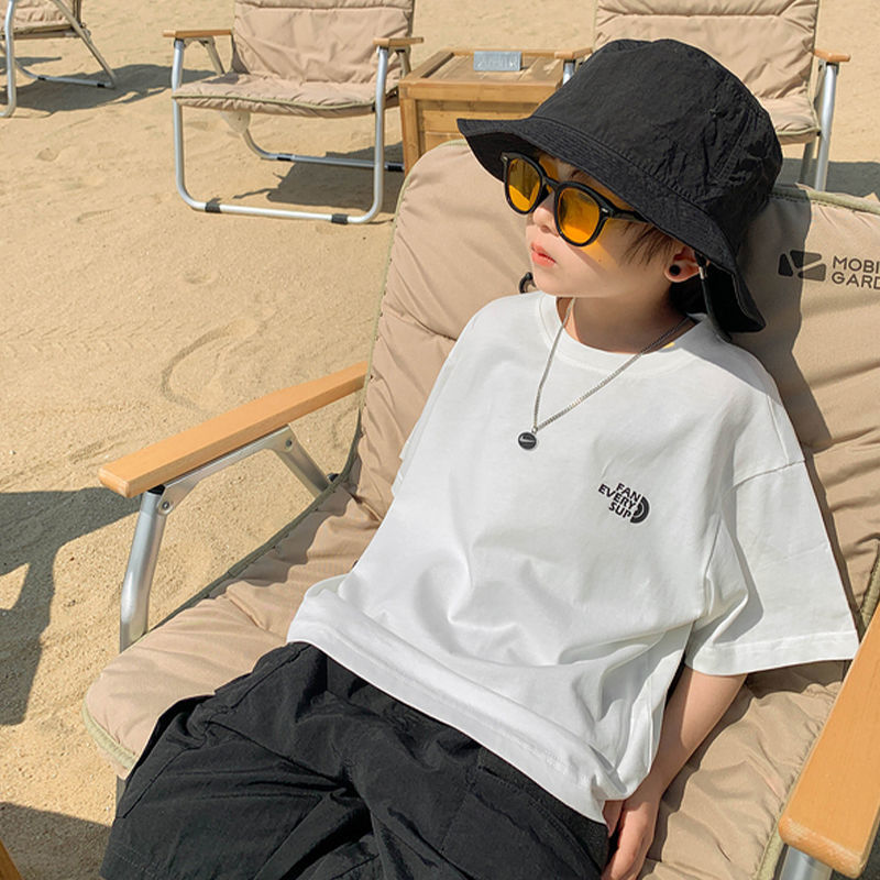 【90-140cm】今だけ！限定価格！アルファベット ファッション 韓国系 子供服 夏 男の子 Tシャツ トップス