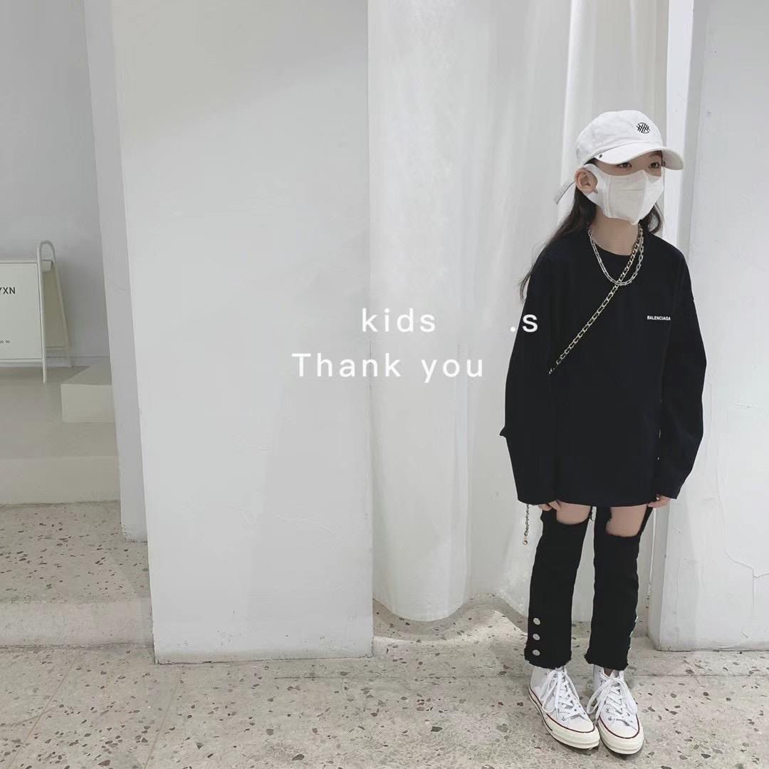 【100-160cm】よく売れる 可愛い ルーズ キレイめ トレンド 人気 合わせやすい 長袖 Tシャツ