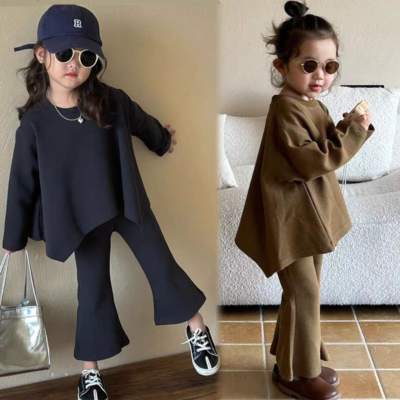 【90-140cm】2色選べる おしゃれ 女の子 韓国 子供服 春秋 2点セット