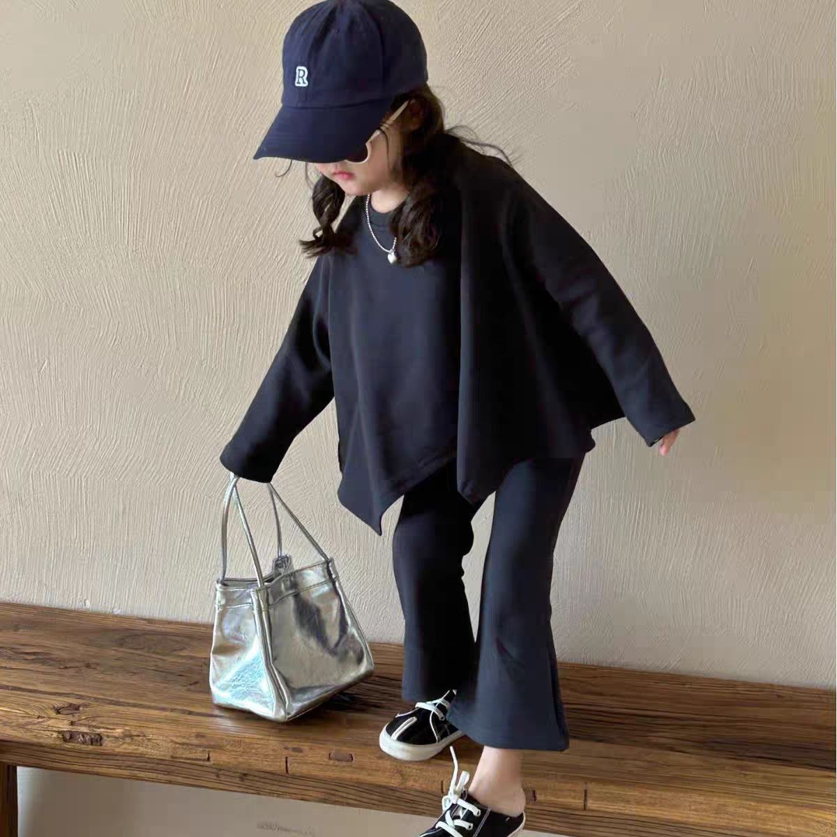 【90-140cm】2色選べる おしゃれ 女の子 韓国 子供服 春秋 2点セット