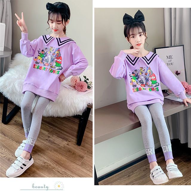 【110-160】韓国系 スリム アルファベット 配色 高弾力 春秋 子供服 女の子 ジュニア キッズ ボトムス レギンス