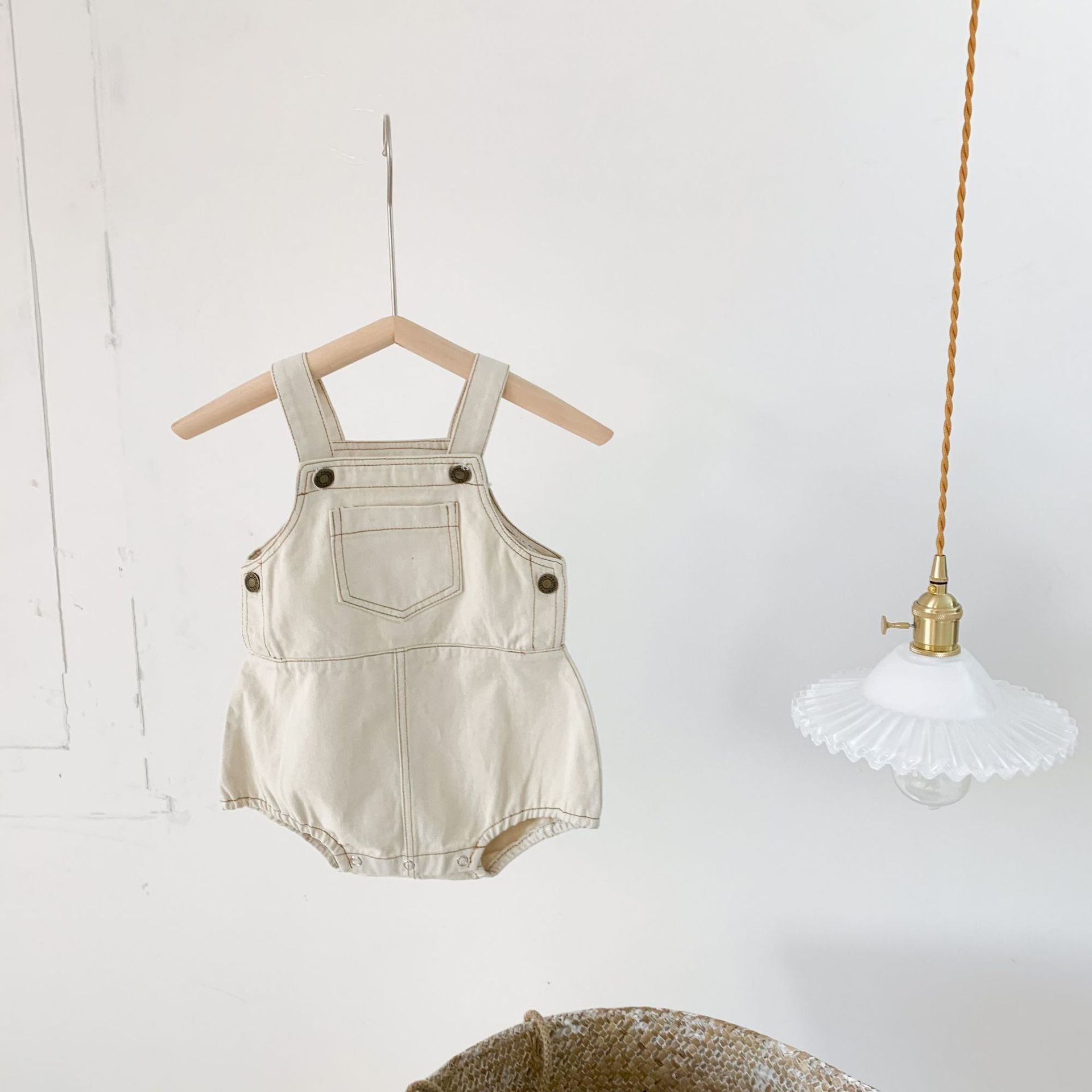 【66-100cm】デニムサロペットロンパース