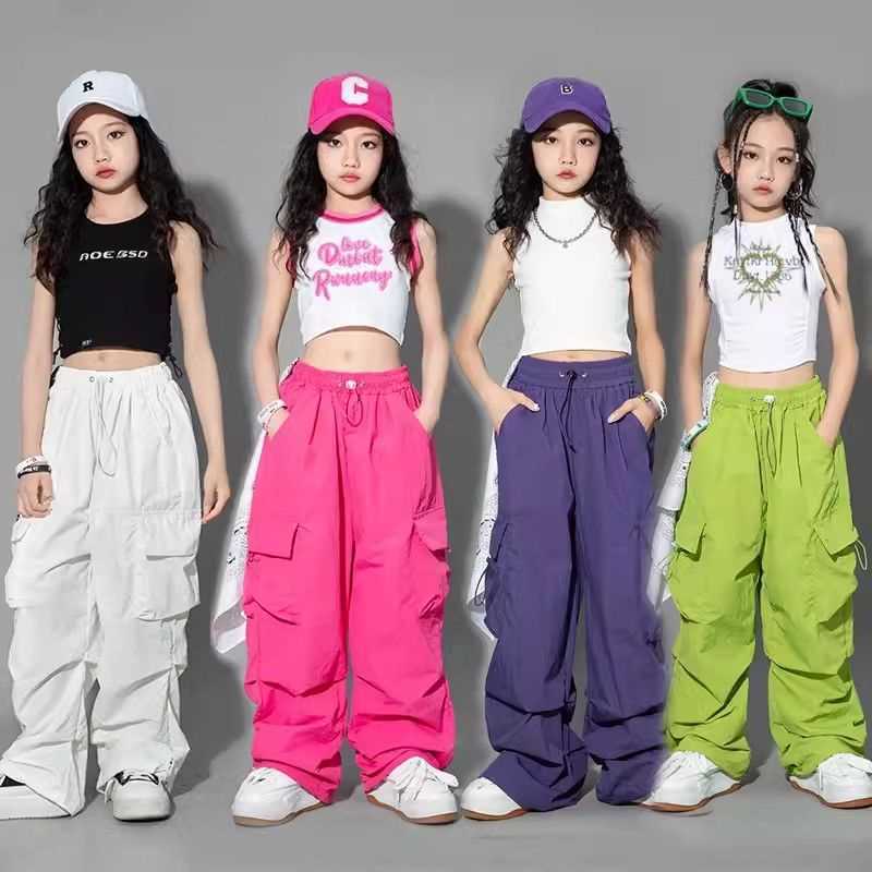 【120‐170】10色展開 無地 ゆったり 練習着 ダンス 衣装 ヒップポップ  キッズ 子供 服 ジュニア 女の子 パンツ ボトムス
