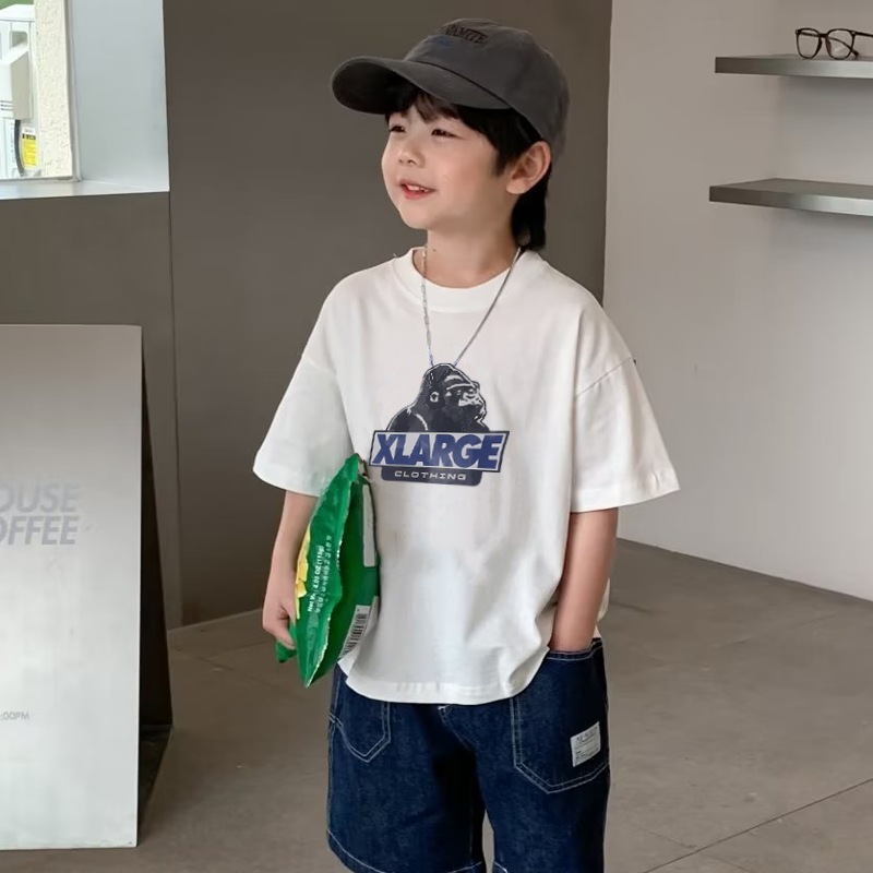 【90-160cm】最愛の一着 好感度UP ファッション ゆったり オーバーサイズ プルオーバー 男の子 カッコイイ Tシャツ