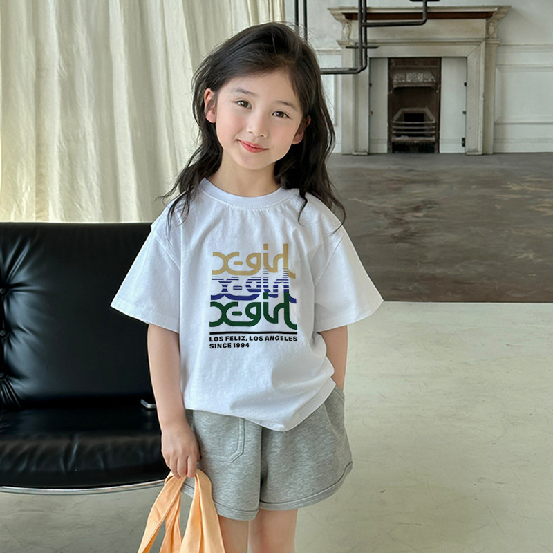 【90-160cm】着回し力抜群 合わせやすい カジュアル アルファベット 通気性 Ｔシャツ