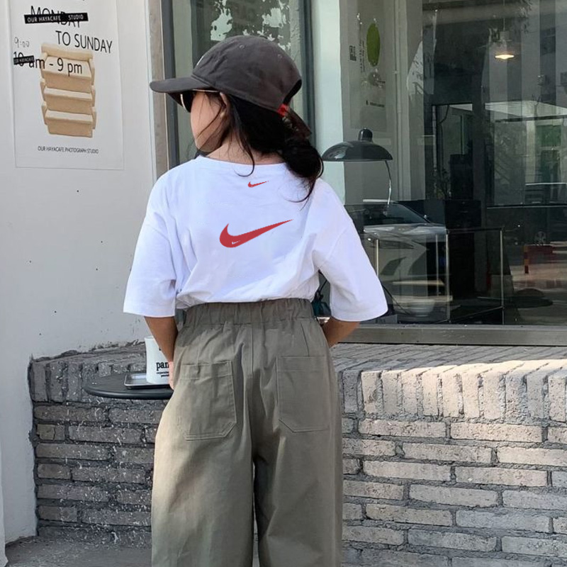 【100-160cm】着回し力抜群シンプル 定番 可愛い アルファベット きれいめ 合わせやすい Tシャツ