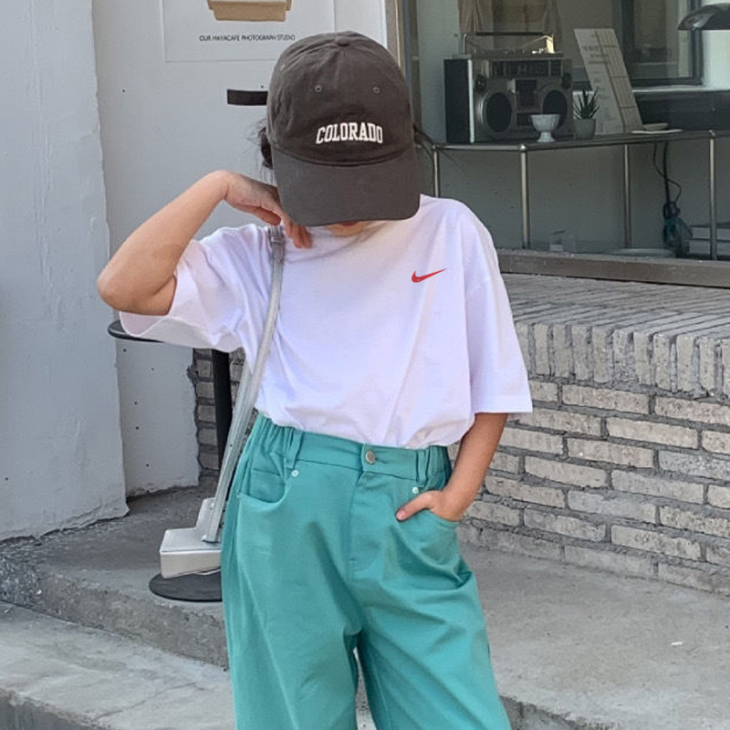【100-160cm】着回し力抜群シンプル 定番 可愛い アルファベット きれいめ 合わせやすい Tシャツ