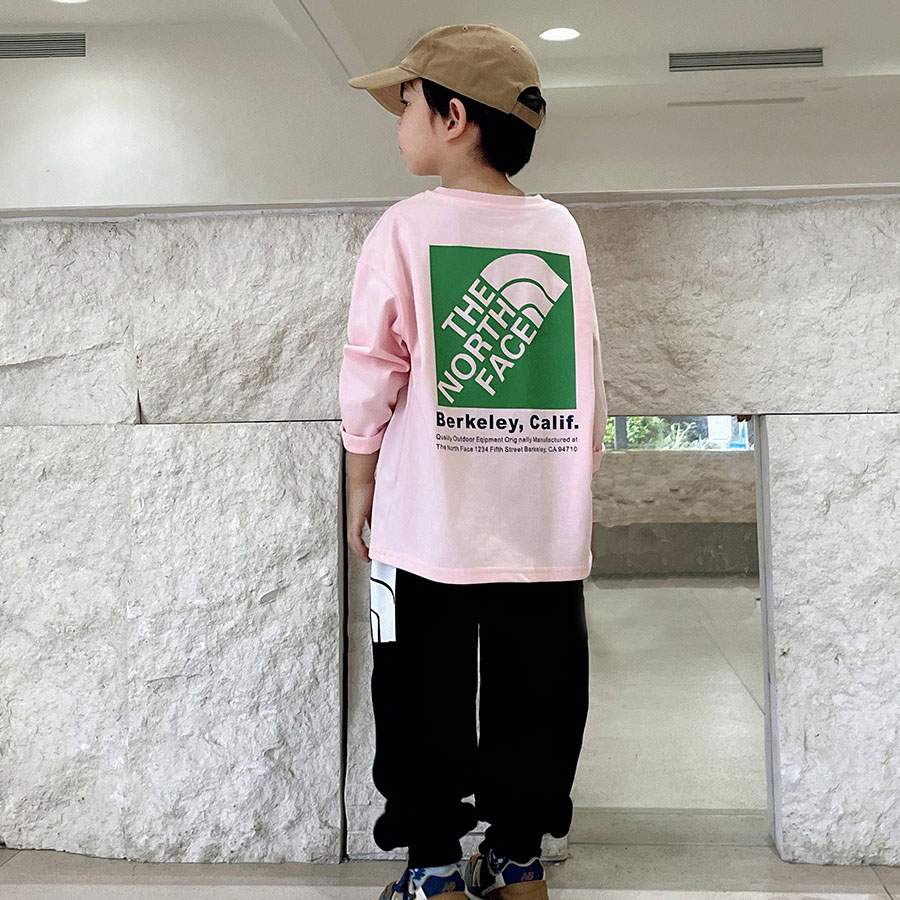 【100-160cm】着回し力抜群 アルファベット ラウンドネック トレンド カジュアル 長袖 Tシャツ