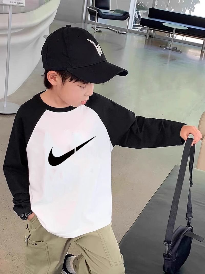 【100-160cm】今季注目!! シンプル 合わせやすい ファッション 男の子 長袖 Tシャツ