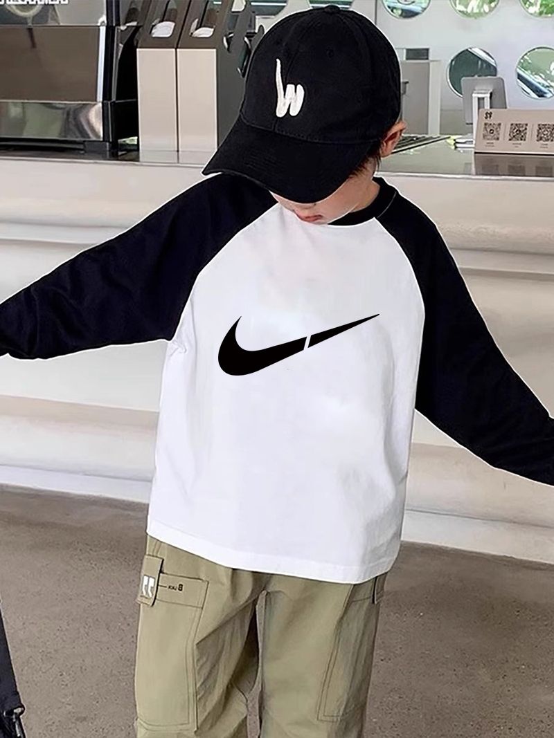 【100-160cm】今季注目!! シンプル 合わせやすい ファッション 男の子 長袖 Tシャツ