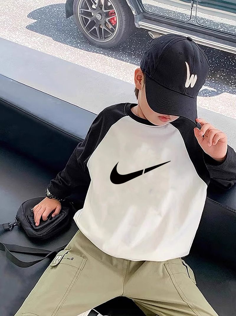 【100-160cm】今季注目!! シンプル 合わせやすい ファッション 男の子 長袖 Tシャツ