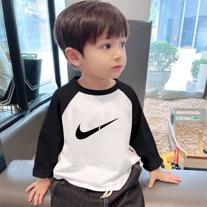 【100-160cm】今季注目!! シンプル 合わせやすい ファッション 男の子 長袖 Tシャツ