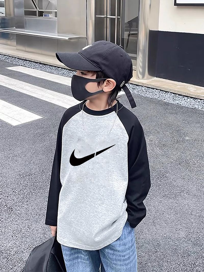 【100-160cm】今季注目!! シンプル 合わせやすい ファッション 男の子 長袖 Tシャツ