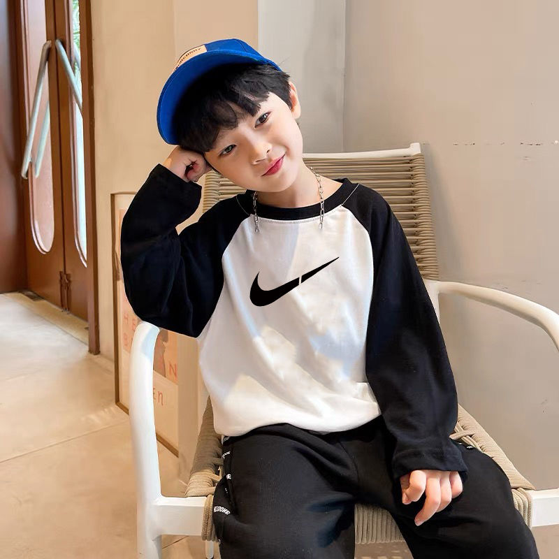 【100-160cm】今季注目!! シンプル 合わせやすい ファッション 男の子 長袖 Tシャツ