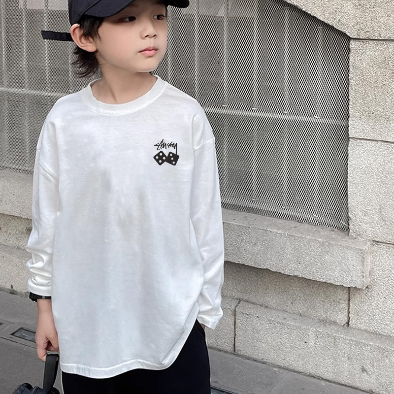 【90-160cm】絶対欲しい! 合わせやすい カッコイイ シンプル 着心地良い 男の子 長袖 Tシャツ