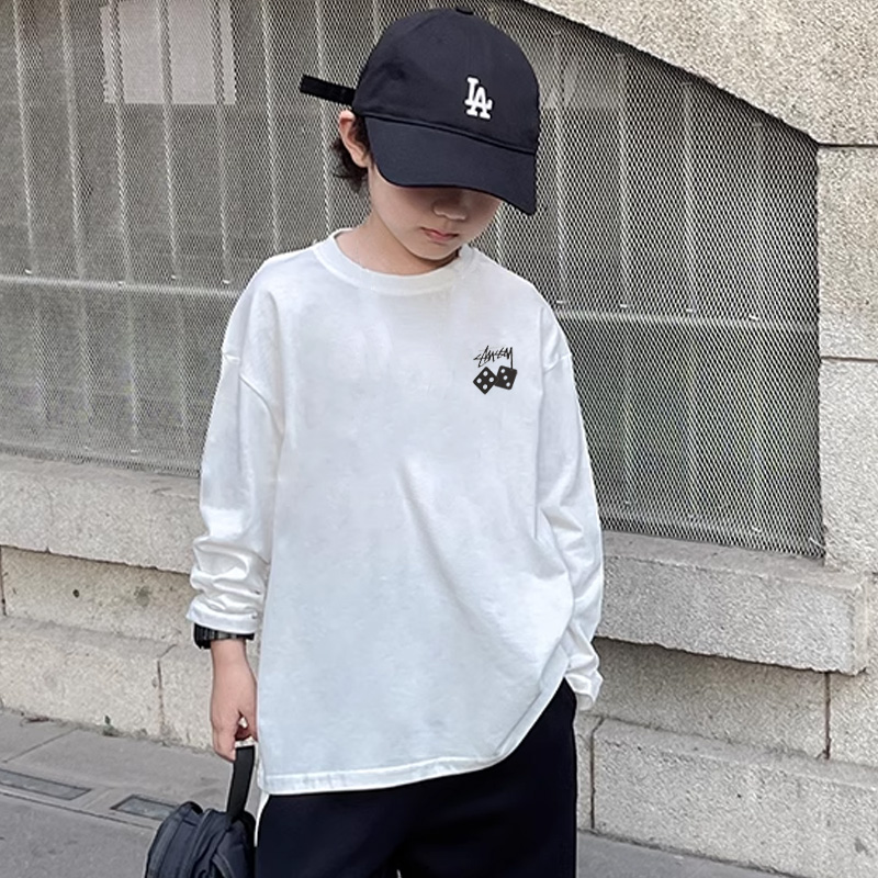 【90-160cm】絶対欲しい! 合わせやすい カッコイイ シンプル 着心地良い 男の子 長袖 Tシャツ