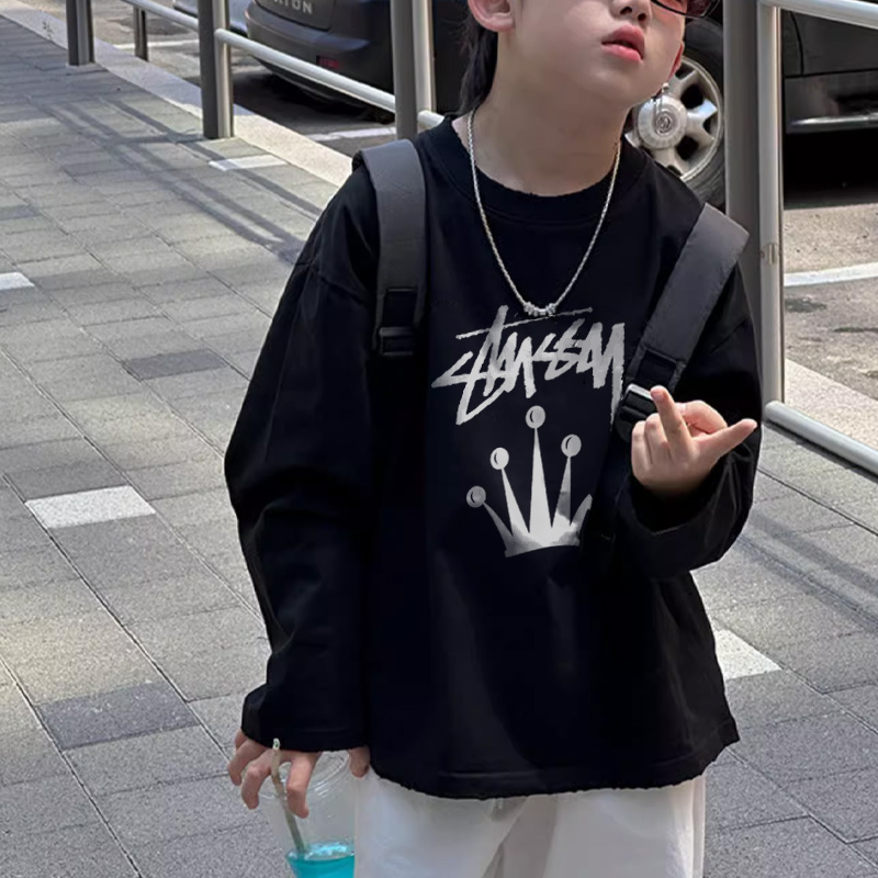 【90-160cm】定番 カジュアル 着心地良い 合わせやすい トレンド 長袖 Tシャツ