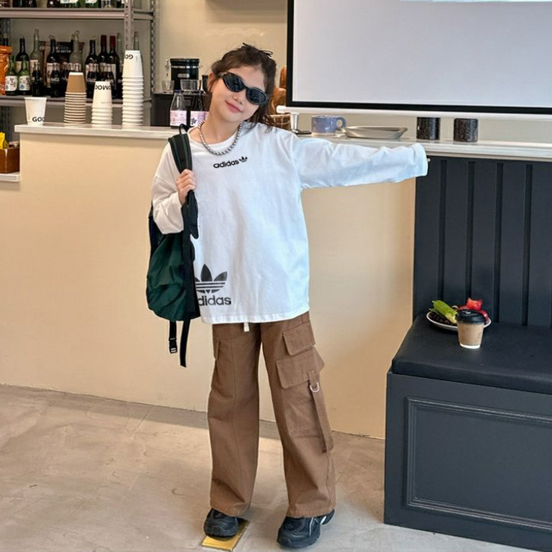 【90-160cm】合わせやすい 超人気商品 おしゃれ シンプル カジュアル 女の子 長袖 Ｔシャツ
