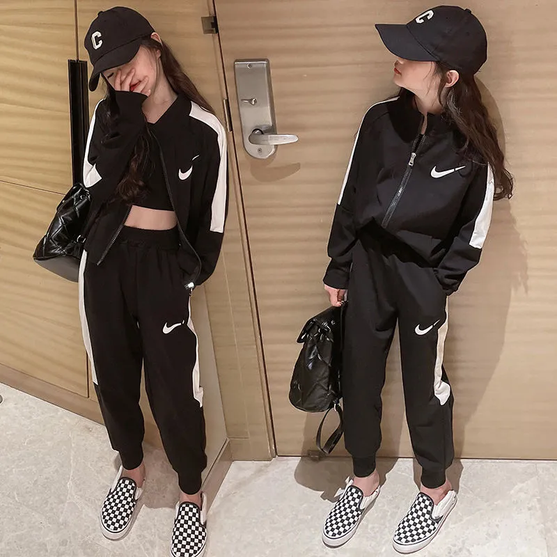 【120-160cm】二点セット 存在感アップ 売れ筋 おしゃれ 女の子 アウター+パンツ セットアップ