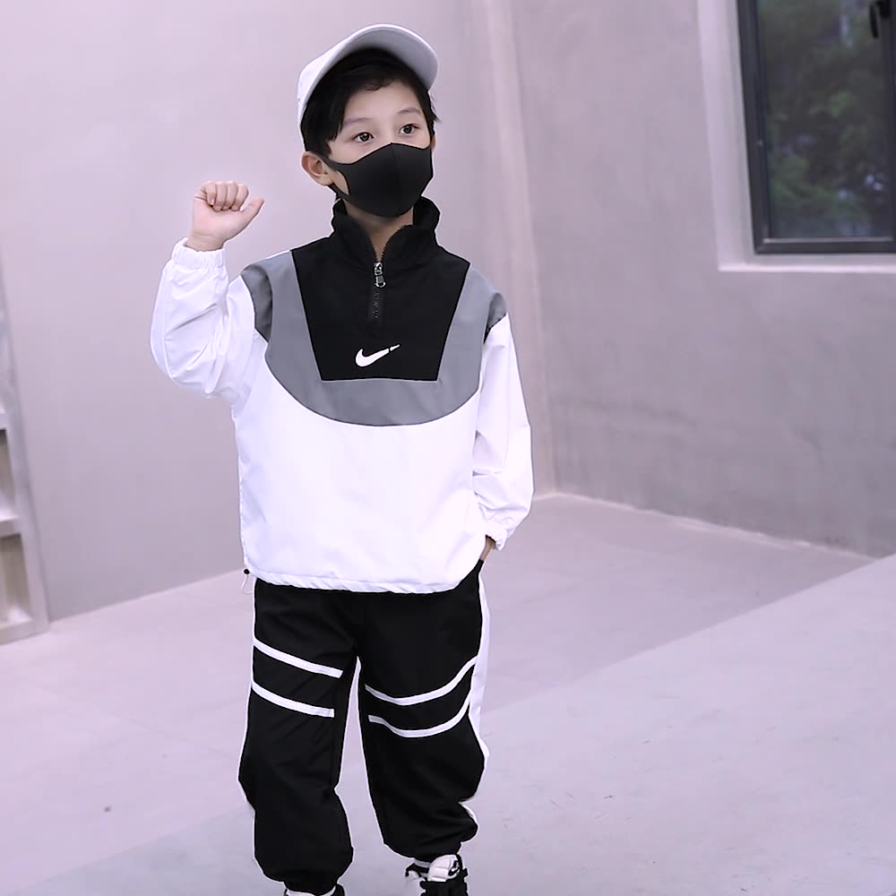 【90-160cm】二点セット ファッション おしゃれ カジュアル 配色 男の子 トップス＋パンツ セットアップ