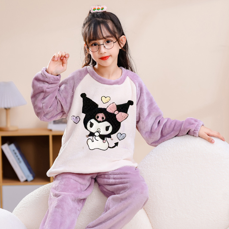 【90-160cm】超かわいい やわらかな素材 絶対欲しい モコモコ 今季注目 カートゥーンプリント 女の子 秋冬 パジャマ