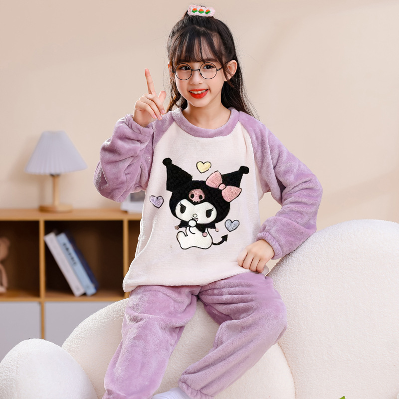 【90-160cm】超かわいい やわらかな素材 絶対欲しい モコモコ 今季注目 カートゥーンプリント 女の子 秋冬 パジャマ