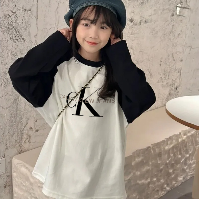 【90-160cm】人気上昇中 切り替え 売れ筋 合わせやすい 今季注目 おしゃれ カジュアル 女の子 長袖 Ｔシャツ