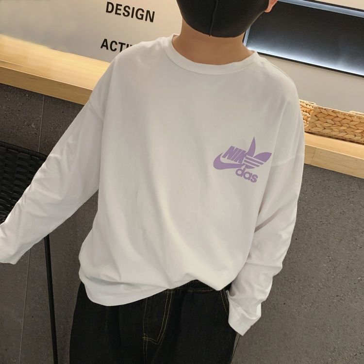 【90-160cm】絶対欲しい!無地 快適 ルーズ 合わせやすい トレンド 長袖 Tシャツ
