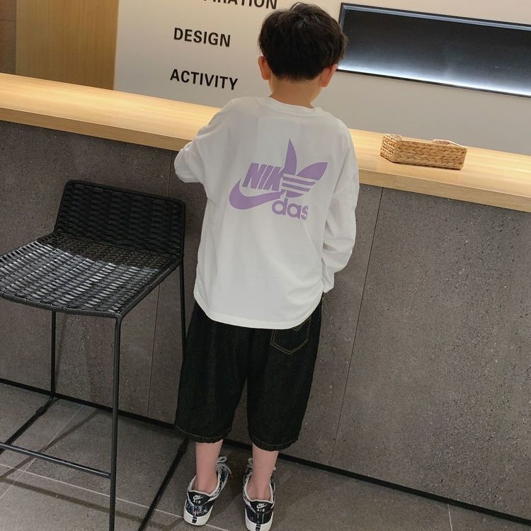 【90-160cm】絶対欲しい!無地 快適 ルーズ 合わせやすい トレンド 長袖 Tシャツ