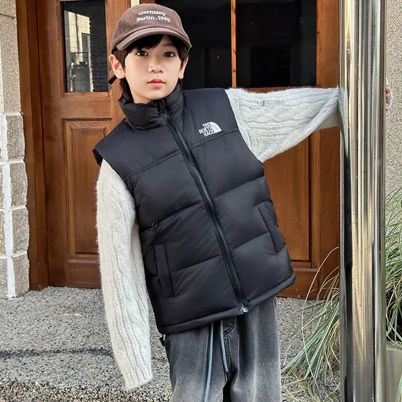 【120-170cm】着回し最強 大人気 合わせやすい カジュアル 男の子 女の子 ダウンベスト