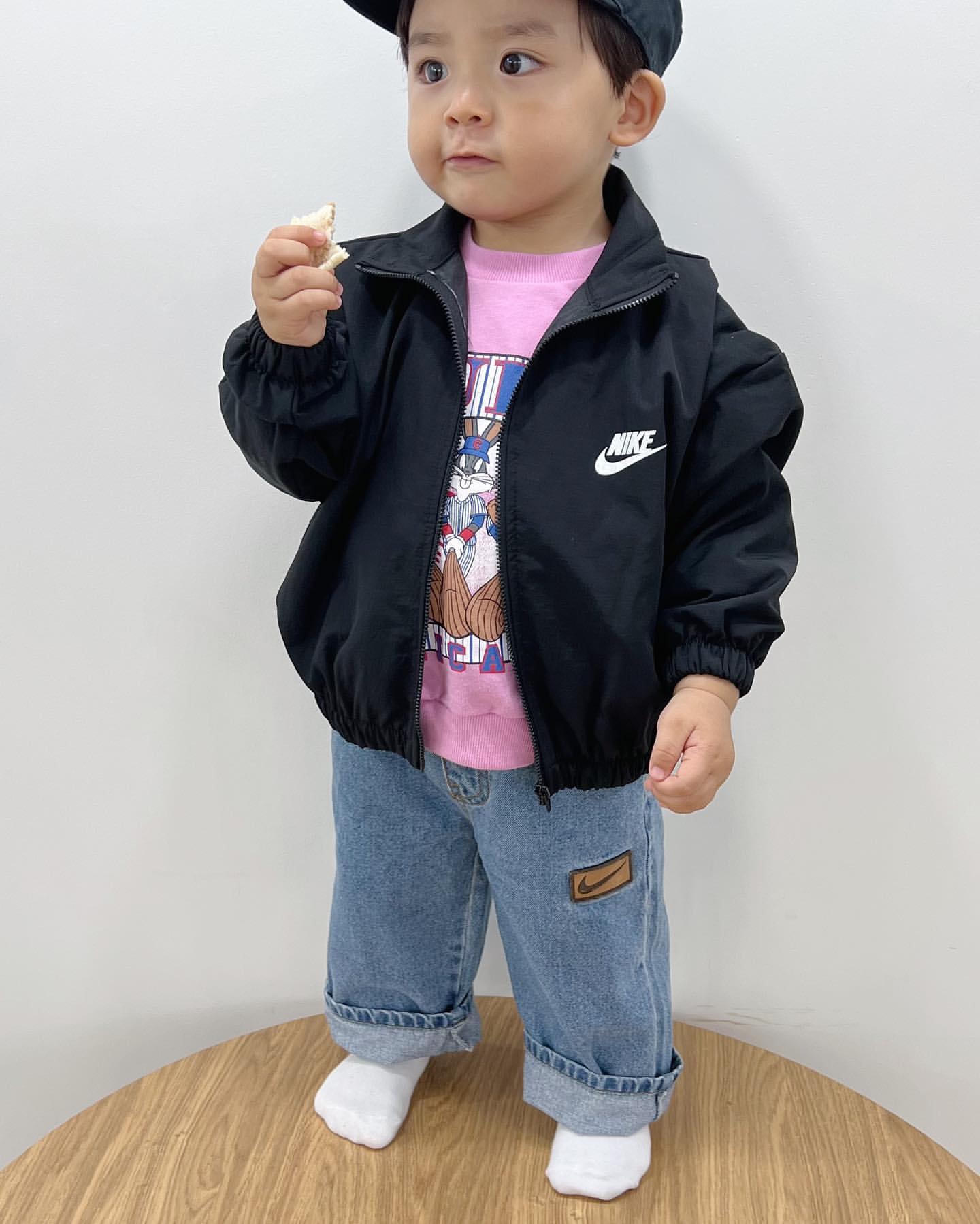 【80-130cm】大好評 カジュアル 合わせやすい 履きやすい トレンド ルーズ デニムパンツ