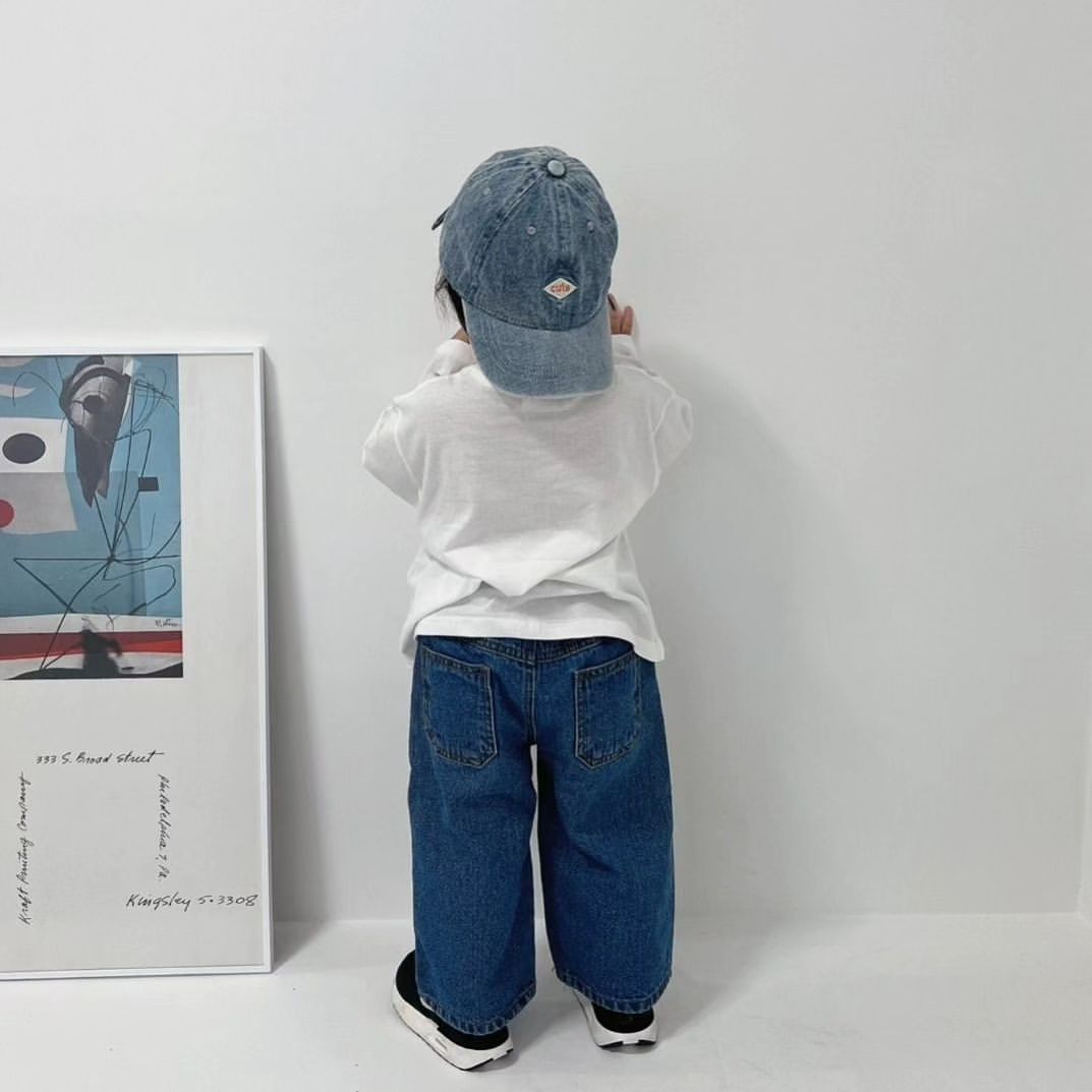 【80-130cm】大好評 カジュアル 合わせやすい 履きやすい トレンド ルーズ デニムパンツ