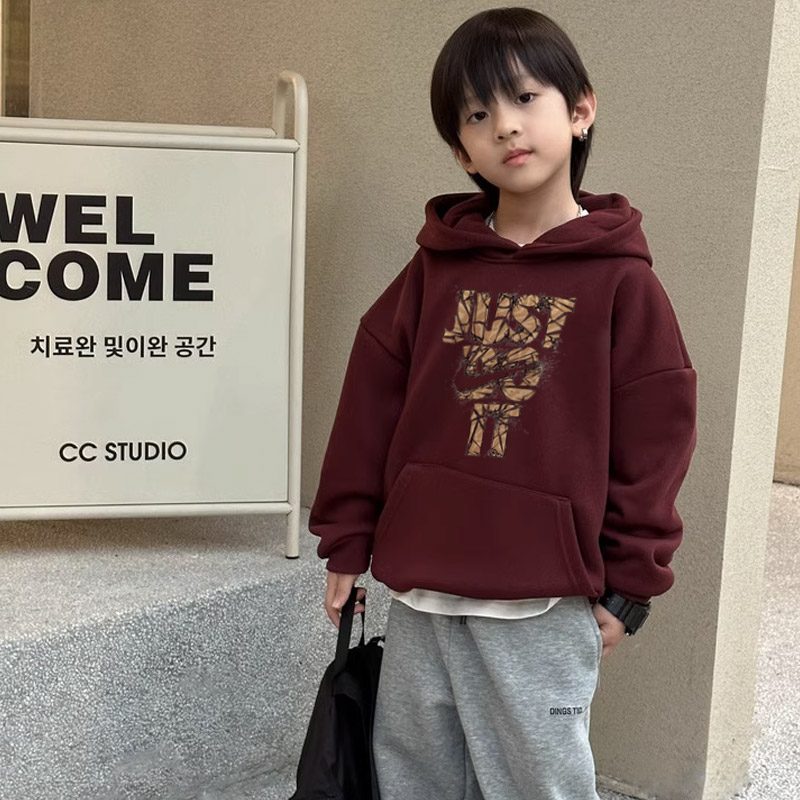 【90-160cm】合わせやすい パーカー 男の子 カジュアル フード付き アルファベット トップス