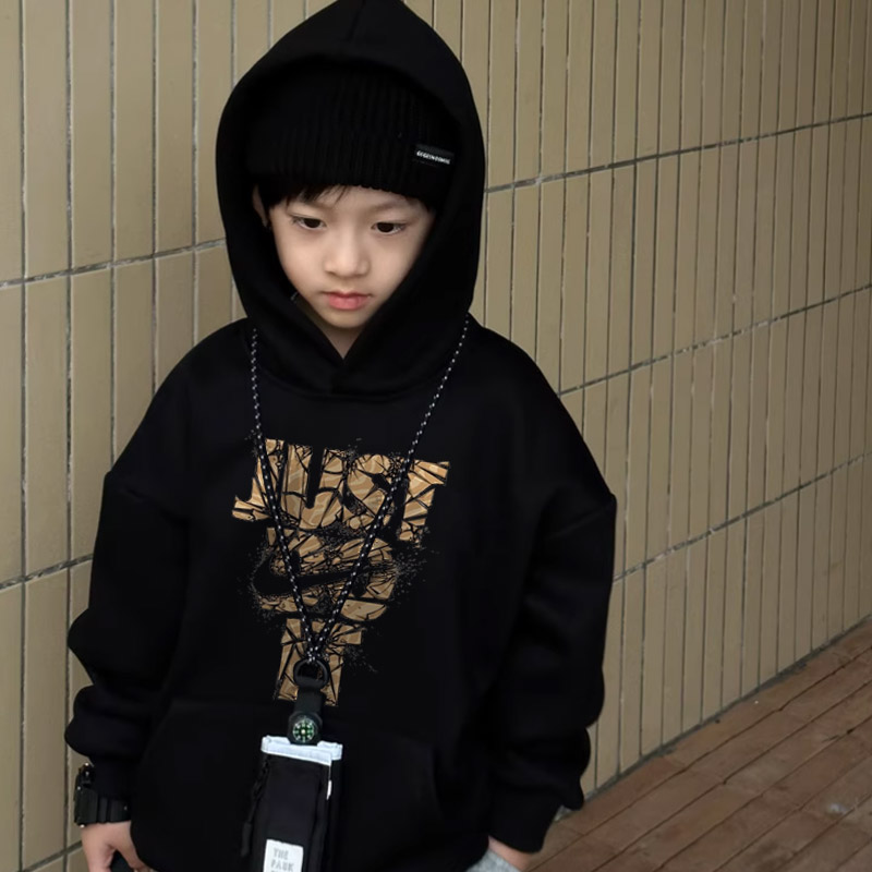 【90-160cm】合わせやすい パーカー 男の子 カジュアル フード付き アルファベット トップス