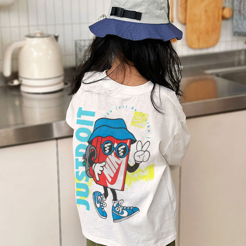 【90-160cm】存在感アップ 大注目 カジュアル 合わせやすい 快適 プリント 長袖 Tシャツ