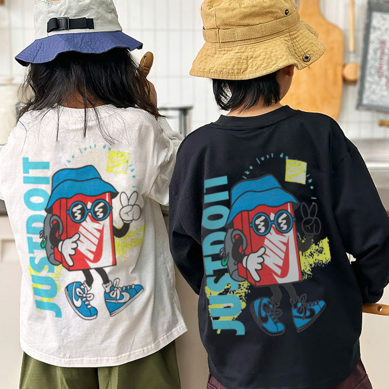 【90-160cm】存在感アップ 大注目 カジュアル 合わせやすい 快適 プリント 長袖 Tシャツ