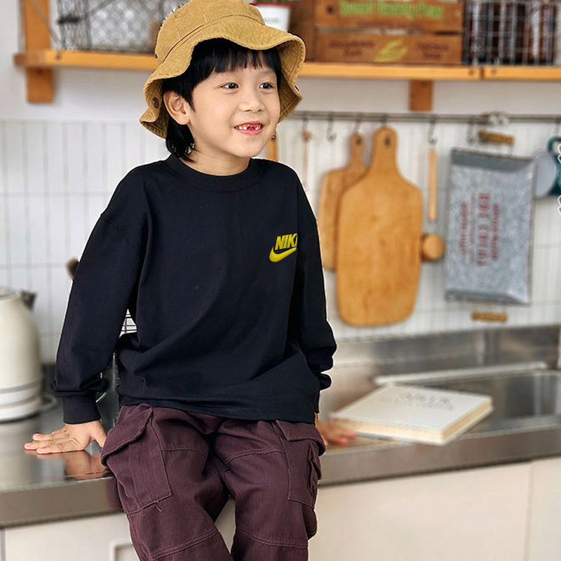 【90-160cm】存在感アップ 大注目 カジュアル 合わせやすい 快適 プリント 長袖 Tシャツ
