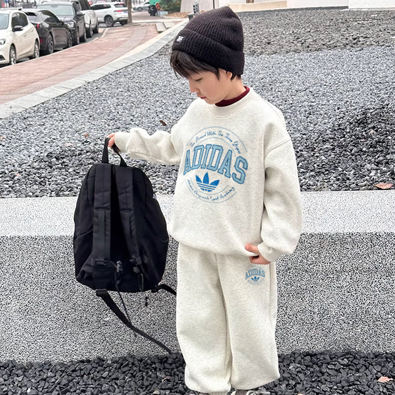 【90-160cm】二点セット コンフォート感抜群 カジュアル 快適 男の子トレーナー＋パンツ セットアップ
