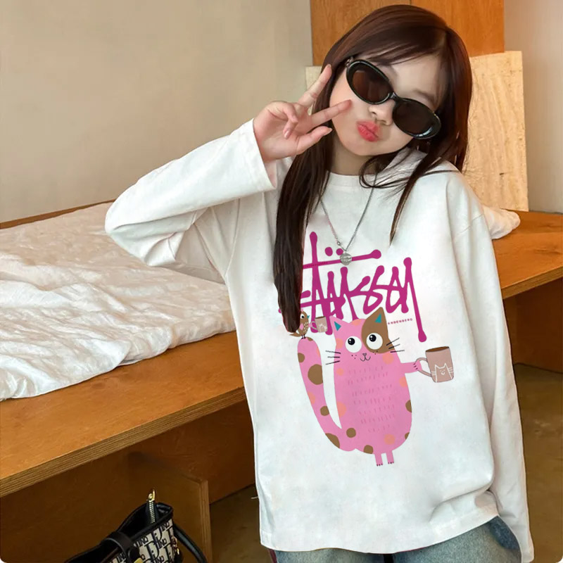 【90-160cm】毎日着たくなる 可愛い カートゥーン 合わせやすい 女の子 長袖 Ｔシャツ