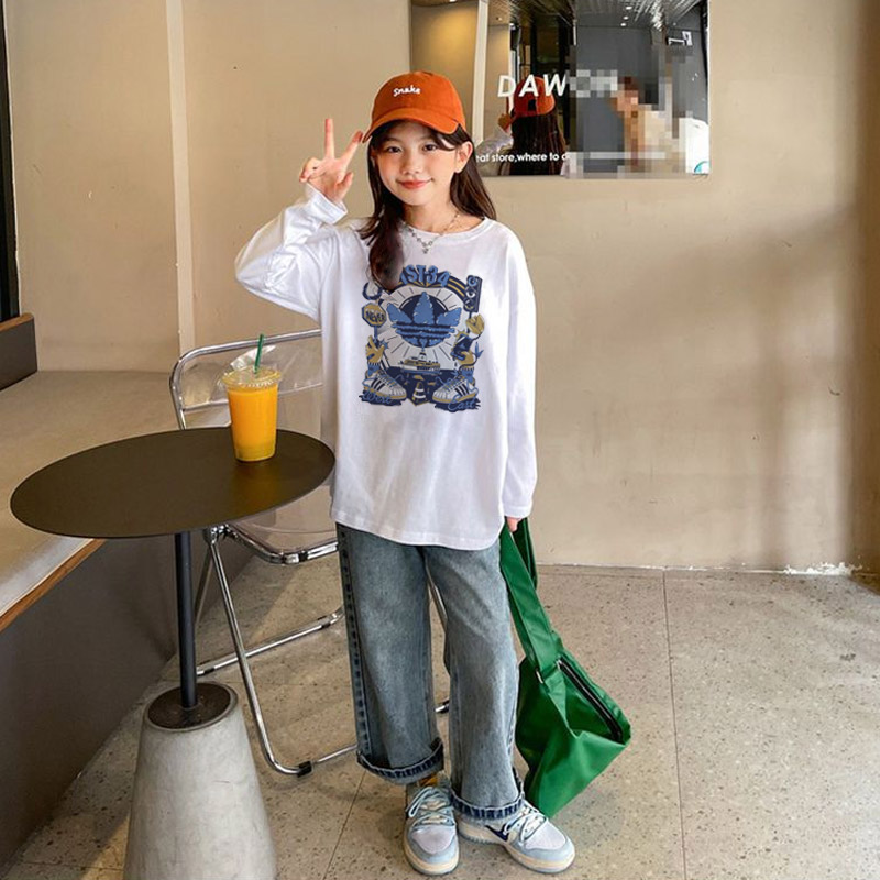 【90-160cm】人気爆発中 気質満点  おしゃれ 快適  カジュアル 女の子 長袖 Ｔシャツ