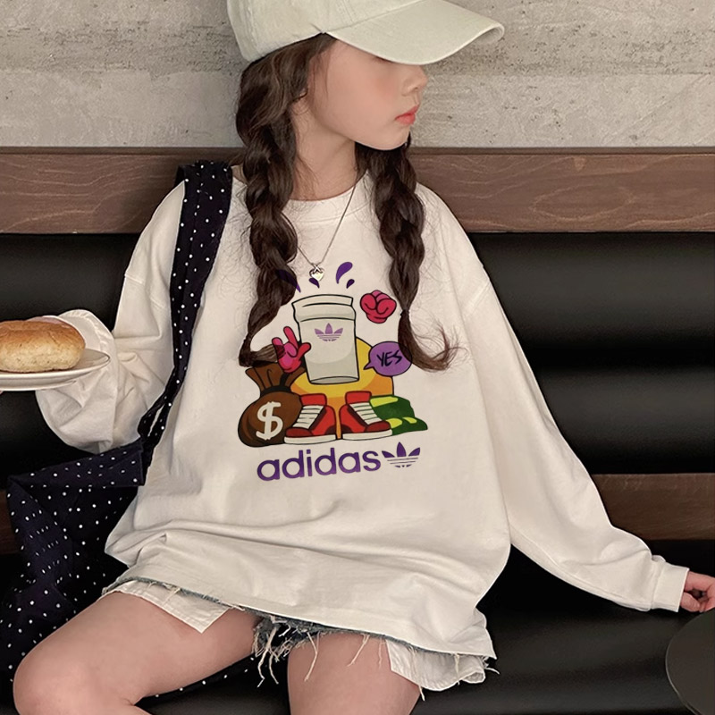 【110-170cm】好感度UP オシャレ 可愛い 合わせやすい 女の子 長袖 Tシャツ