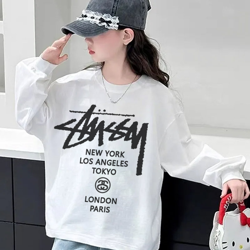 【110-170cm】よく売れる 好感度UP カジュアル アルファベット 女の子 長袖 Tシャツ