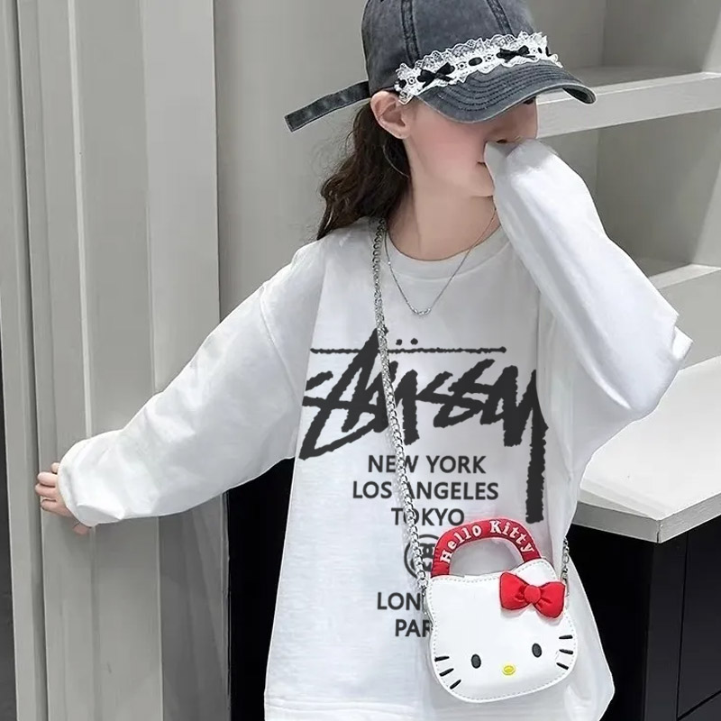 【110-170cm】よく売れる 好感度UP カジュアル アルファベット 女の子 長袖 Tシャツ