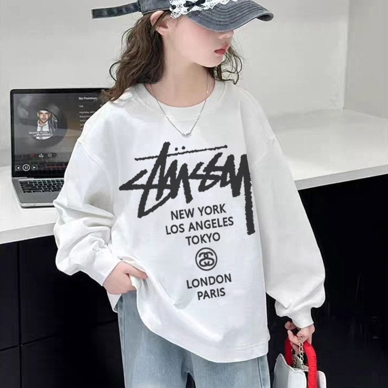 【110-170cm】よく売れる 好感度UP カジュアル アルファベット 女の子 長袖 Tシャツ