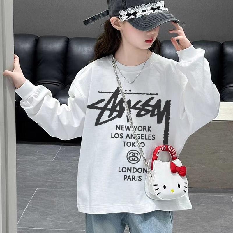 【110-170cm】よく売れる 好感度UP カジュアル アルファベット 女の子 長袖 Tシャツ