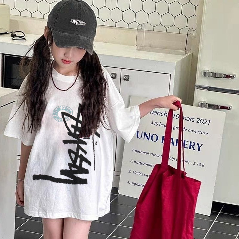 【90-160cm】今季も大注目 売れ筋 アルファベット シンプル 快適 女の子 半袖 Tシャツ