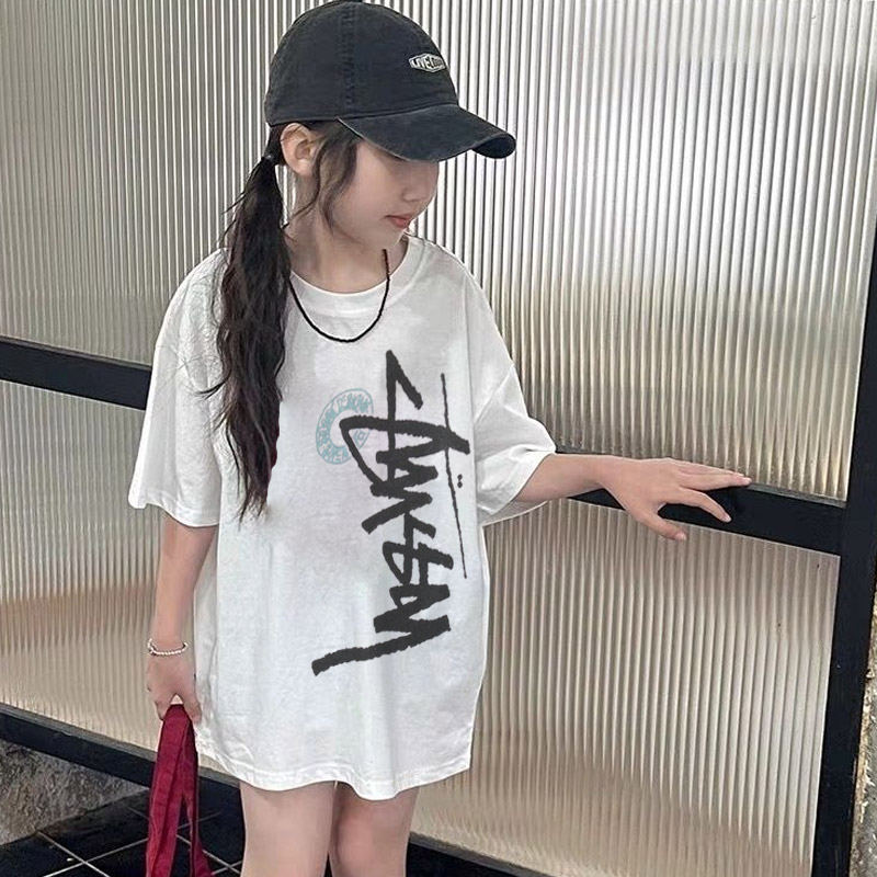 【90-160cm】今季も大注目 売れ筋 アルファベット シンプル 快適 女の子 半袖 Tシャツ