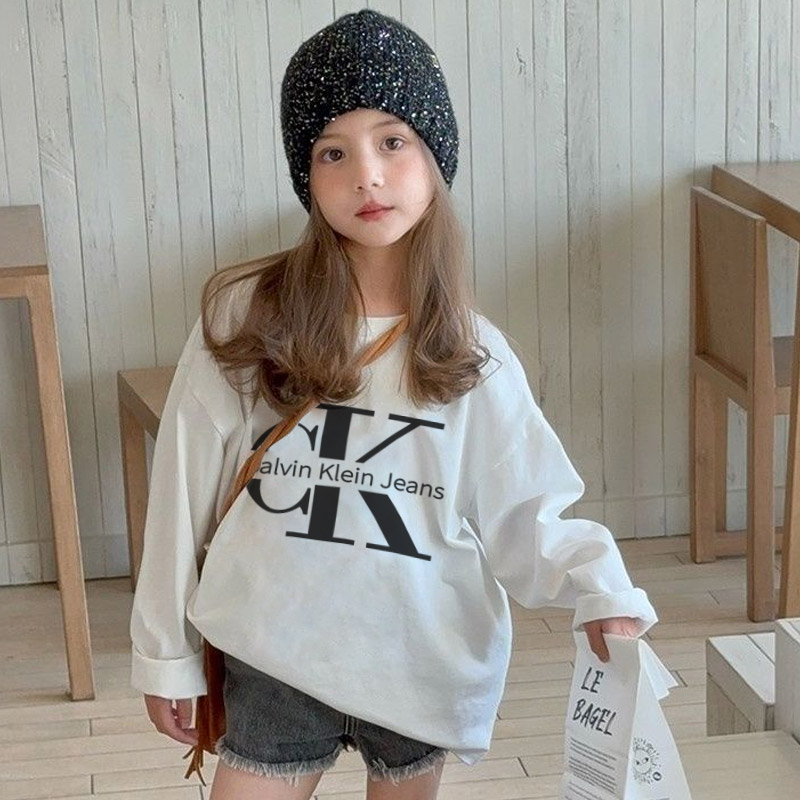 【90-160cm】人気爆発中 大活躍 アルファベット 着やすい 女の子 長袖 Ｔシャツ
