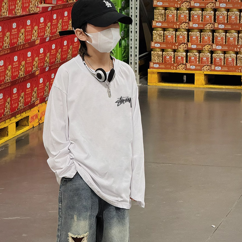 【90-160cm】着回し力抜群 大活躍 カジュアル 着やすい 男の子 長袖 Tシャツ